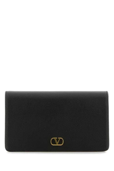 Valentino Garavani Black Leather Vlogo Signature Clutch