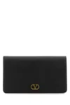 Valentino Rectangular Leather Clutch With Textured Vlogo Signature