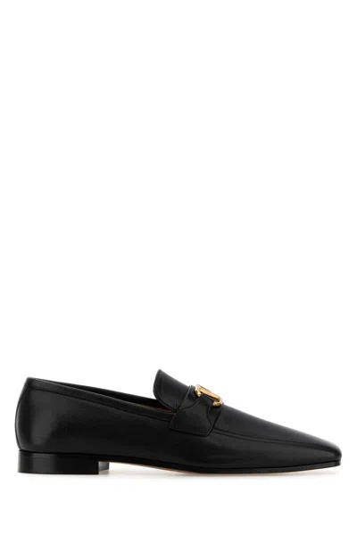 Valentino Garavani Black Leather Vlogo Signature Loafers