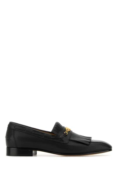 VALENTINO GARAVANI BLACK LEATHER VLOGO SIGNATURE LOAFERS