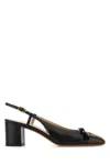 Valentino Valet Du Roi Vlogo Leather Slingback Pumps In Black