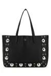 Valentino Nellcôte Medium Shopping Bag In Garnet Calfskin In Nero