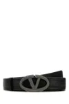 Valentino Leather Belt With Adjustable Length And Embellished Buckle