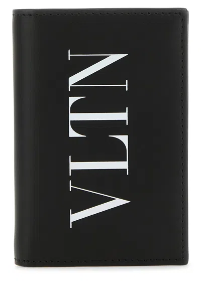 Valentino Garavani Black Leather Vltn Card Holder