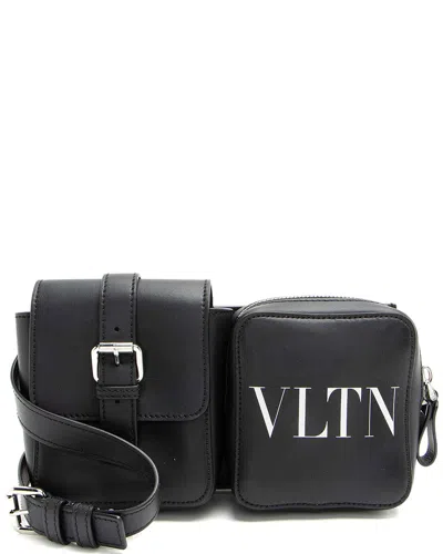 VALENTINO GARAVANI VALENTINO BLACK LEATHER VLTN COMPARTMENT CROSSBODY (AUTHENTIC PRE-LOVED)
