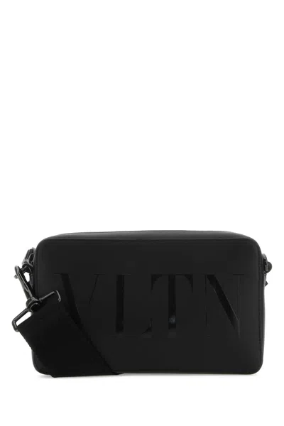 Valentino Garavani Black Leather Vltn Crossbody Bag