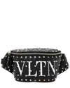 Valentino Black Leather Vltn Rockstud Spike It Belt Bag (authentic Pre-loved)