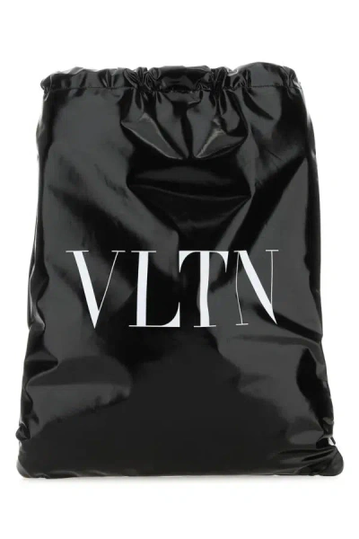 Valentino Garavani Adjustable Leather Sack For Versatile Use In Black
