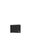 Valentino Garavani Vlogo Signature Grainy Calfskin Bi-fold Wallet With Money Clip In Black