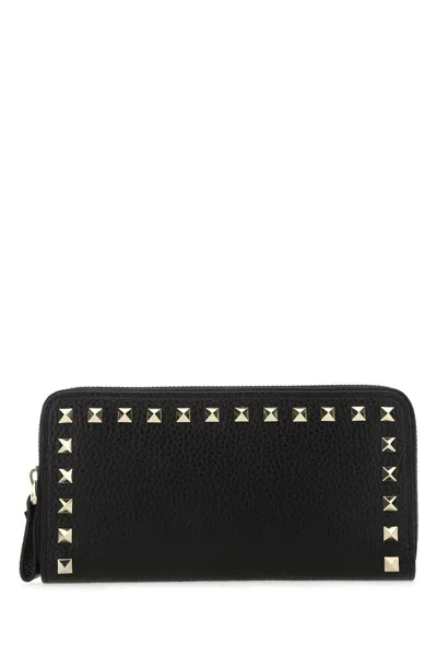 Valentino Garavani Zip Around Wallet In Black