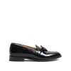 Valentino Bowshire Loafers In Black Glossy Calfskin In Black