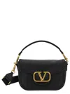 Valentino Black Loc Leather Shoulder Bag In Black