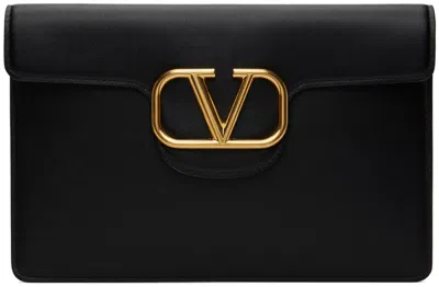 Valentino Garavani Women's Locò Calfskin Clutch Bag In Black