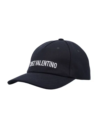 VALENTINO GARAVANI BLACK LOGO BASE BALL HAT