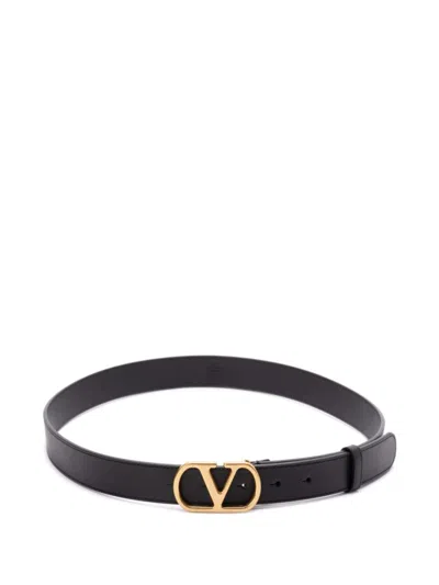 Valentino Garavani Black Logo Belt