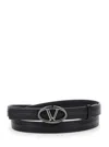 Valentino Garavani Black Belt With V Bold Edition Detail In Leather Man In Black