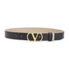 Valentino Vlogo Signature Leather Belt In Black