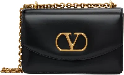 Valentino Garavani Black Leather Vain Shoulder Bag