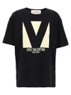 Valentino Cotton Crew Neck T-shirt Drop Shoulder In Black
