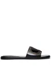 Valentino Vlogo Cutout Leather Sandal In Black