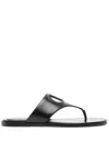 Valentino Black Logo Cut-out Sandals