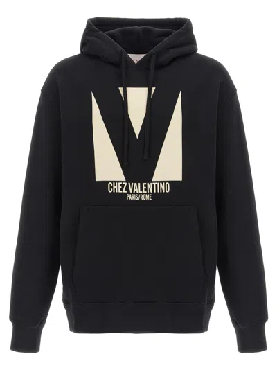 VALENTINO BLACK LOGO HOODIE