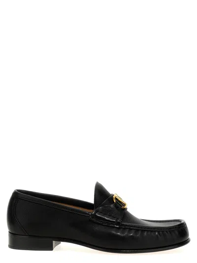 VALENTINO GARAVANI BLACK LOGO LOAFERS