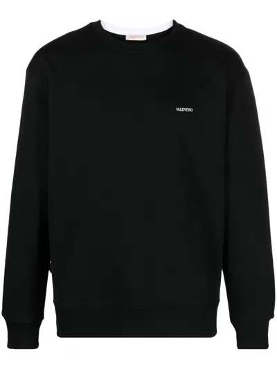 Valentino Black Logo-print Cotton Sweatshirt