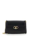 Valentino Vlogo The Bold Leather Medium Bag In Black