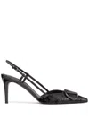 Valentino Vlogo Signature Leather Slingback Pump In Black
