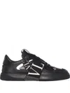 Valentino Garavani Vltn Ribbon Sneakers In Black