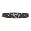 Valentino Garavani Vlogo Signature Belt In Shiny Calfskin 30 Mm Woman Black 100 In Black
