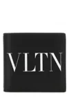 Valentino Black Logo Wallet In Black