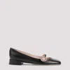 Valentino Embellished Leather Mary Jane Flats In Black