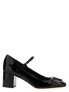 Valentino Vlogo Signature Patent Leather Mary Jane Pumps In Black