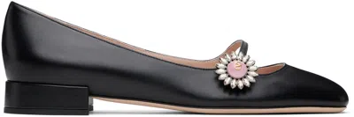 VALENTINO GARAVANI BLACK MARY-JANE PRESHOES BALLERINA FLATS