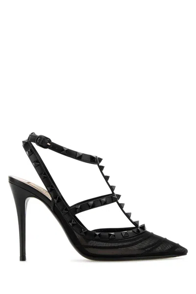 Valentino Garavani Rockstud Ankle Strap Pump With Tonal Studs 100 Mm Woman Black 41.5