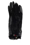 Valentino Mesh Gloves Bow Accent