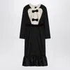 Valentino Black Midi Wool Dress With Bows