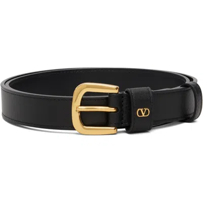 Valentino Garavani Black Mini Vlogo Signature Belt In 0no Nero
