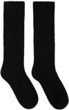 Valentino Black Mohair Socks In 0no Nero