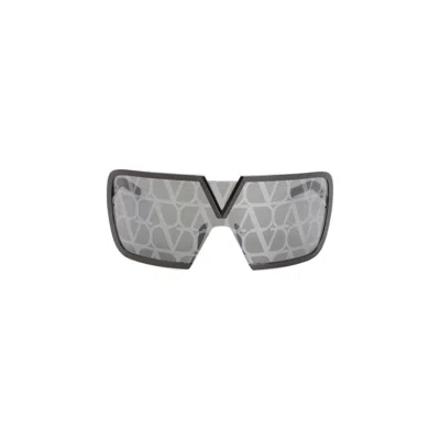 Valentino Eyewear V Romask Monogram Pattern Sunglasses In Black