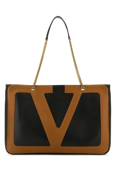 Valentino Garavani Large Viva Superstar Shopping Bag In Brown