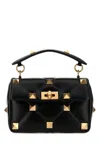 Valentino Garavani Woman Black Nappa Leather Medium Roman Stud Handbag