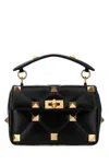 Valentino Garavani Woman Black Nappa Leather Medium Roman Stud Handbag
