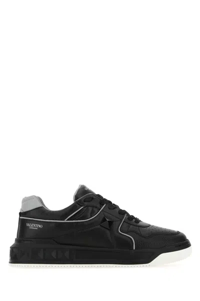 Valentino Garavani Black Nappa Leather One Stud Sneakers