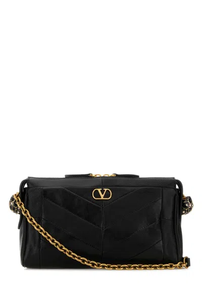 Valentino Garavani Black Nappa Leather Panthea Crossbody Bag