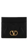 Valentino Portacarte Quiltie 67 In Nappa Nera Donna In Black