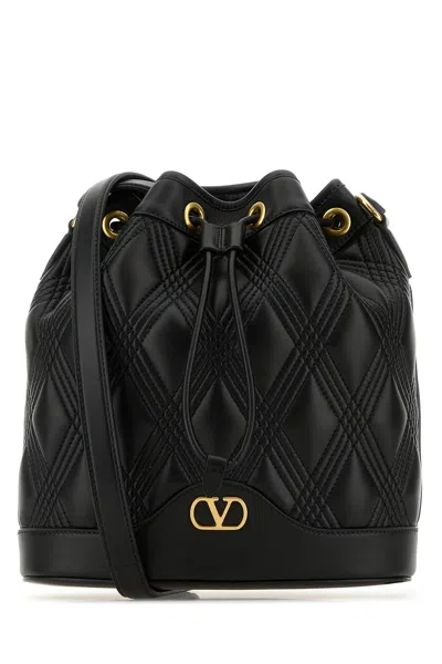 Valentino Garavani Women's Quiltie 67 Leather Bucket Bag In Black