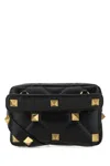 VALENTINO GARAVANI BLACK NAPPA LEATHER ROMAN STUD HANDBAG